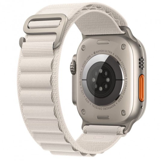 Ремінець Alpine Loop для Apple Watch 42(ser.1-3)/44/45/46/49mm (m/l) Сірий / Starlight - зображення 2 