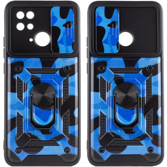 Ударостійкий чохол Camshield Serge Ring Camo для Xiaomi Redmi 10C Синій / Army Blue