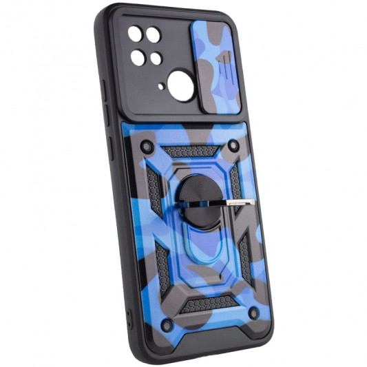 Ударостійкий чохол Camshield Serge Ring Camo для Xiaomi Redmi 10C Синій / Army Blue - зображення 2 