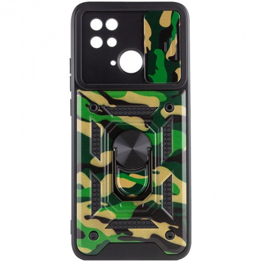 Ударостійкий чохол Camshield Serge Ring Camo для Xiaomi Redmi 10C Зелений / Army Green - зображення 1 