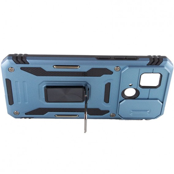 Ударопрочный чехол Camshield Army Ring для Xiaomi Redmi 10C Голубой / Light Blue - изображение 4