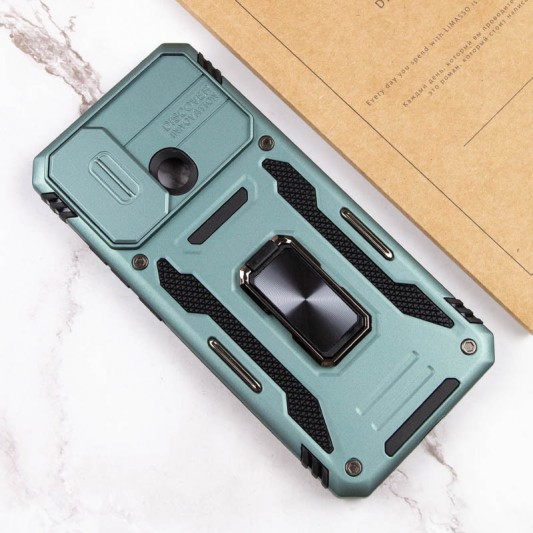 Ударостійкий чохол Camshield Army Ring для Xiaomi Redmi 10C Зелений / Light Green - зображення 5 