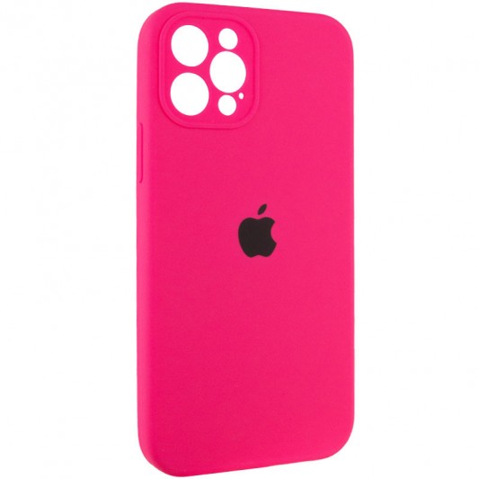 Чохол Silicone Case Full Camera Protective (AA) для Apple iPhone 12 Pro Max (6.7") Рожевий / Barbie pink - зображення 1 