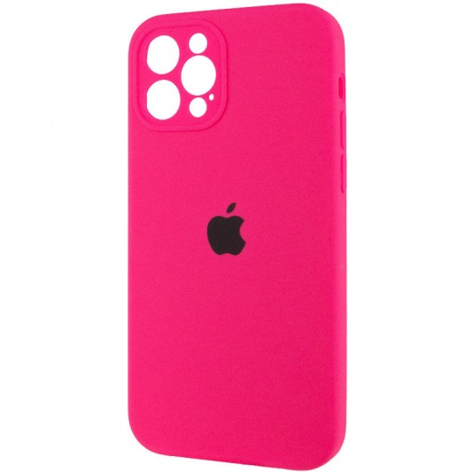 Чохол Silicone Case Full Camera Protective (AA) для Apple iPhone 12 Pro Max (6.7") Рожевий / Barbie pink - зображення 2 