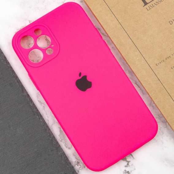 Чохол для iPhone 12 Pro Max - Silicone Case Full Camera Protective (AA), Рожевий / Barbie pink