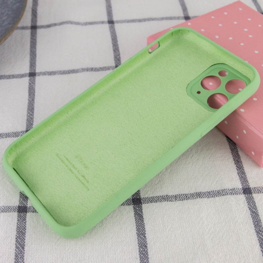 Чехол Silicone Case Full Camera Protective (AA) для Apple iPhone 12 Pro Max (6.7") Мятный / Mint - изображение 1