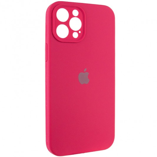 Чохол Silicone Case Full Camera Protective (AA) для Apple iPhone 12 Pro Max (6.7") Червоний / Rose Red - зображення 1 