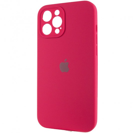 Чохол Silicone Case Full Camera Protective (AA) для Apple iPhone 12 Pro Max (6.7") Червоний / Rose Red - зображення 2 