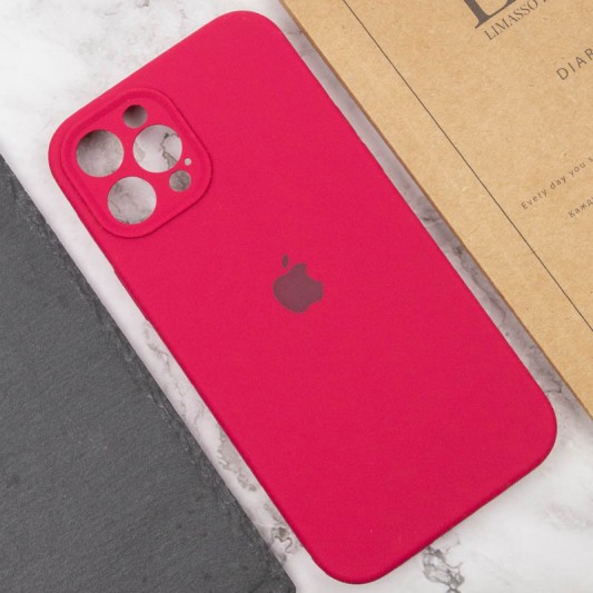 Чохол Silicone Case Full Camera Protective (AA) для Apple iPhone 12 Pro Max (6.7") Червоний / Rose Red - зображення 4 