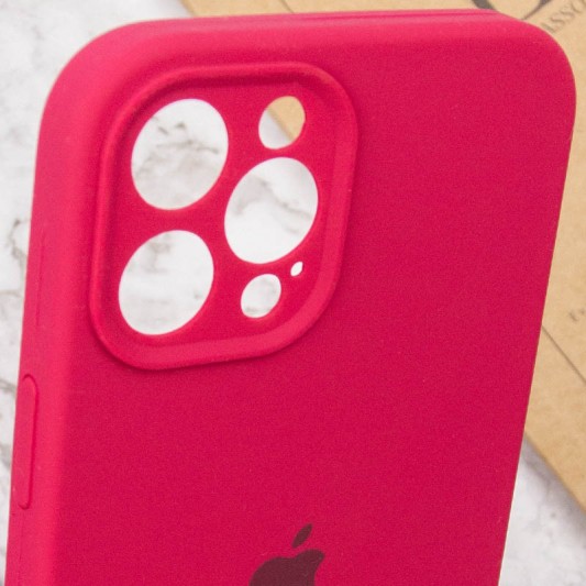 Чохол Silicone Case Full Camera Protective (AA) для Apple iPhone 12 Pro Max (6.7") Червоний / Rose Red - зображення 5 