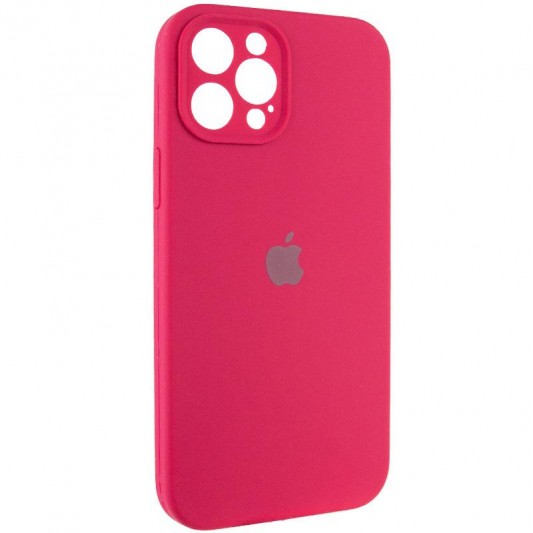 Чехол Silicone Case Full Camera Protective (AA) для Apple iPhone 12 Pro Max (6.7") Красный / Rose Red - изображение 1