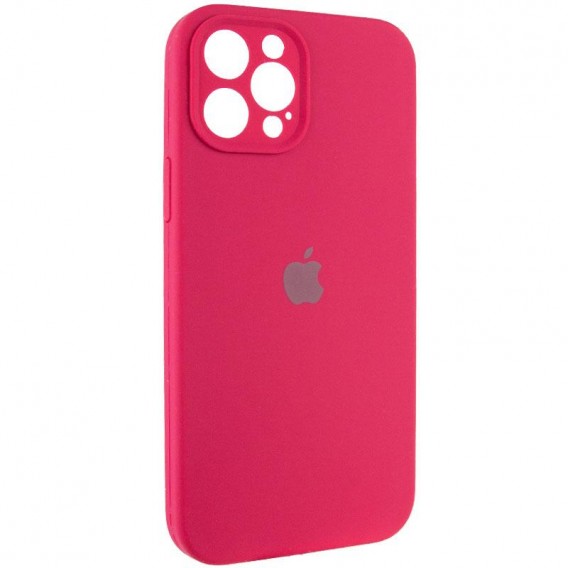 Чехол Silicone Case Full Camera Protective (AA) для Apple iPhone 12 Pro Max (6.7"), Красный / Rose Red