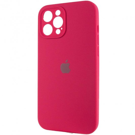 Чехол Silicone Case Full Camera Protective (AA) для Apple iPhone 12 Pro Max (6.7") Красный / Rose Red - изображение 2