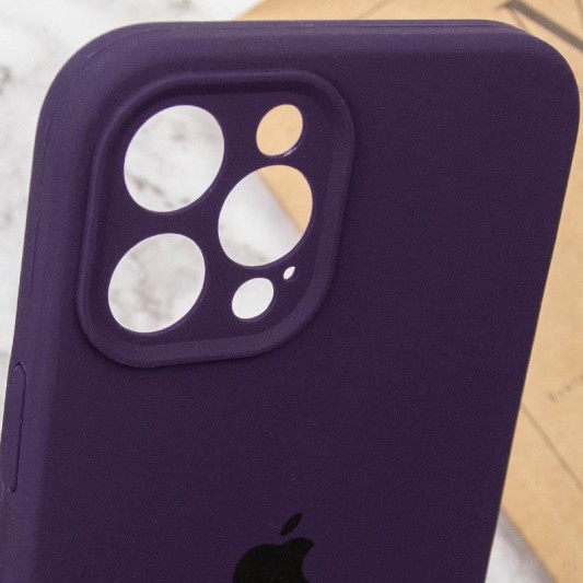 Чехол Silicone Case Full Camera Protective (AA) для Apple iPhone 12 Pro Max (6.7") Фиолетовый / Elderberry - изображение 5