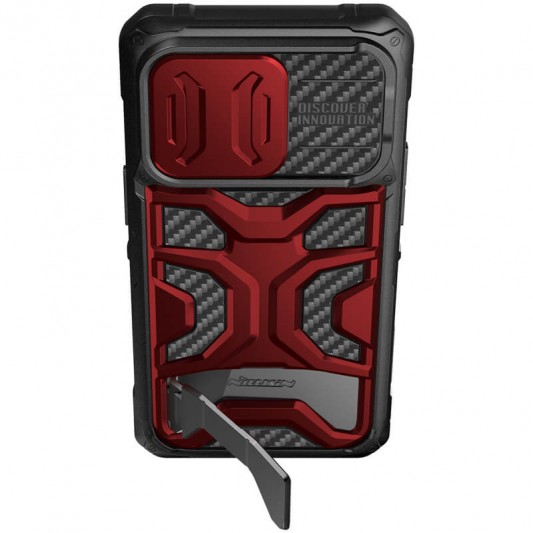 TPU+PC чохол Nillkin CamShield Adventurer Pro (шторка на камеру) для Apple iPhone 14 Pro Max (6.7") Maga Red - зображення 3 