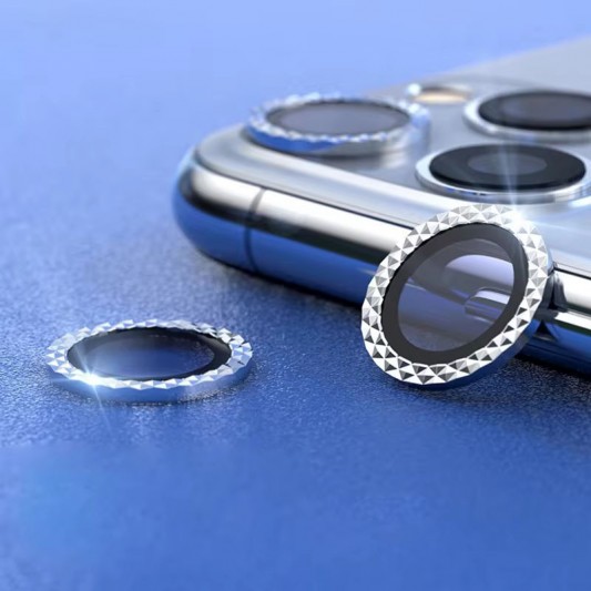 Защитное стекло на камеру для iPhone 12 Pro Max - Metal Shine (в упак.), Серебряный / Silver - изображение 3