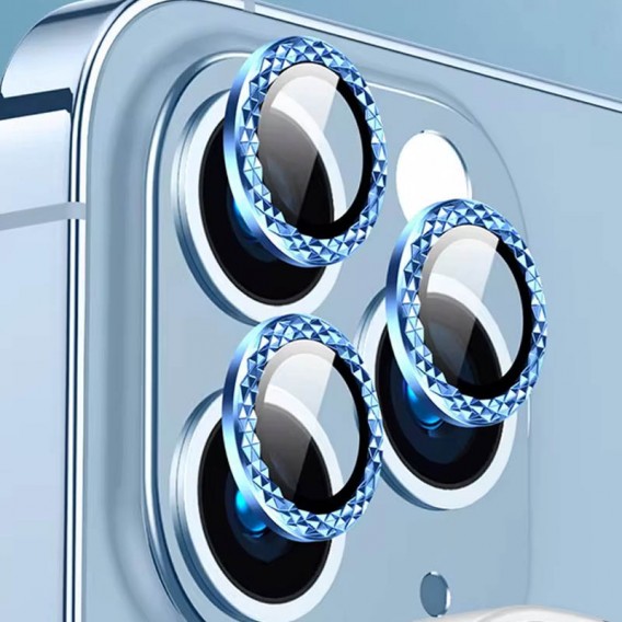 Захисне скло на камеру для iPhone 12 Pro Max - Metal Shine (в упак.), Синій / Blue