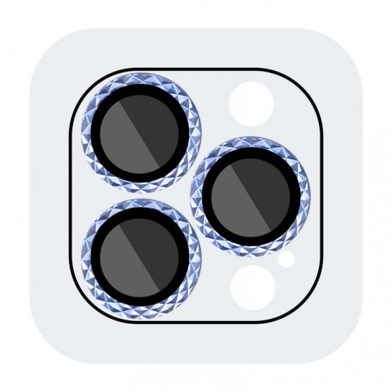 Защитное стекло Metal Shine на камеру (в упак.) для Apple iPhone 13 Pro / 13 Pro Max Голубой / Sierra Blue