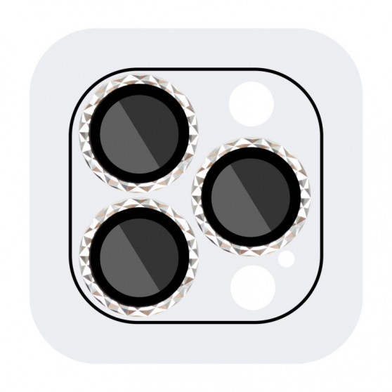 Защитное стекло на камеру для iPhone 13 Pro / 13 Pro Max - Metal Shine, Серебряный / Silver