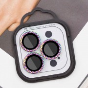 Защитное стекло Metal Shine на камеру (в упак.) для Apple iPhone 13 Pro / 13 Pro Max, Сиреневый / Rainbow