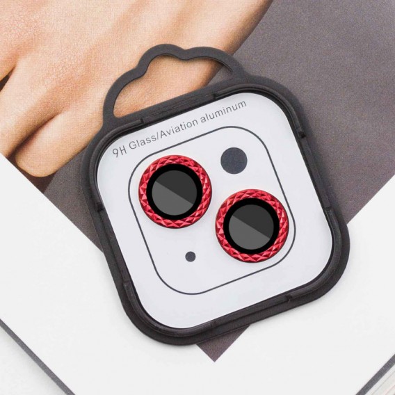 Защитное стекло Metal Shine на камеру (в упак.) для Apple iPhone 14 (6.1") / 14 Plus (6.7"), Красный / Red