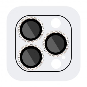 Защитное стекло Metal Shine на камеру (в упак.) для Apple iPhone 14 Pro (6.1") / 14 Pro Max (6.7"), Серебряный / Silver