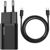 МЗП Baseus Super Si Quick Charger 20W (1USB-C) + кабель Type-C to Lightning (TZCCSUP-B) Чорний МЗП Baseus Super Si Quick Charger 20W (1USB-C) + кабель Type-C to Lightning (TZCCSUP-B) Чорний