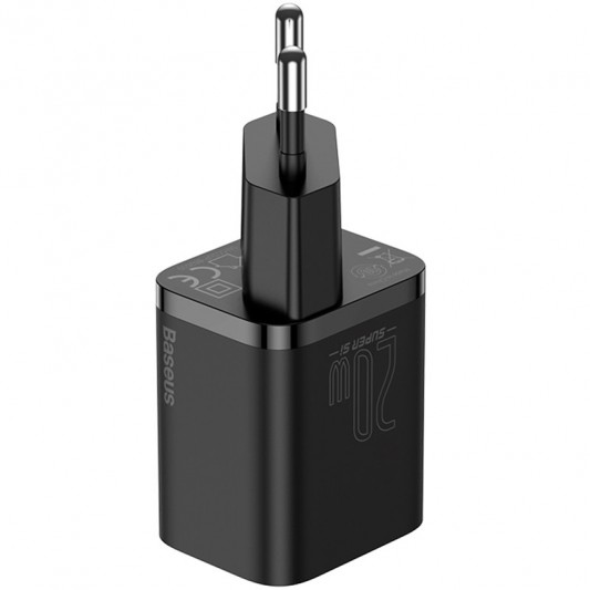 МЗП Baseus Super Si Quick Charger 20W (1USB-C) + кабель Type-C to Lightning (TZCCSUP-B) Чорний - зображення 3 