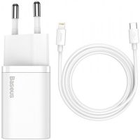СЗУ Baseus Super Si Quick Charger 20W (1USB-C) + кабель Type-C to Lightning (TZCCSUP-B) Белый