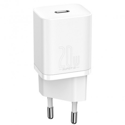СЗУ Baseus Super Si Quick Charger 20W (1USB-C) + кабель Type-C to Lightning (TZCCSUP-B) Белый - изображение 1