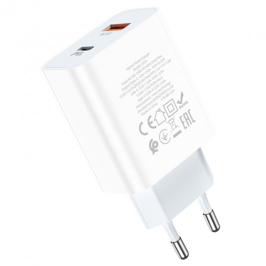 СЗУ Hoco C97A PD20W+QC3.0 (1USB-A/1C) Белый - изображение 4