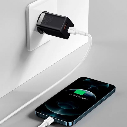 МЗП Baseus Super Si Pro Quick Charger 30W (1USB-A/1C) (CCSUPP-E) Black - зображення 6 