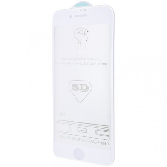 Защитное стекло 5D Hard (full glue) (тех.пак) для Apple iPhone 7 / 8 / SE (2020) (4.7") Белый