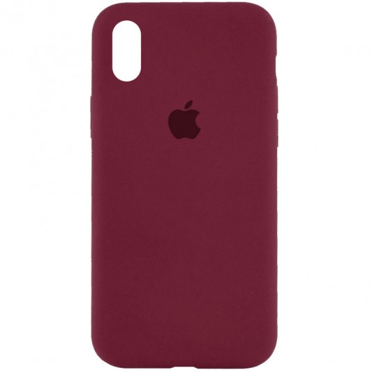 Чохол Silicone Case Full Protective (AA) для Apple iPhone XR (6.1") Бордовий / Plum