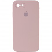 Чохол Silicone Case Square Full Camera Protective (AA) для Apple iPhone 7 / 8 / SE (2020) (4.7") Рожевий / Pink Sand