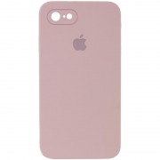 Чехол Silicone Case Square Full Camera Protective (AA) для Apple iPhone 7 / 8 / SE (2020) (4.7") Розовый / Pink Sand