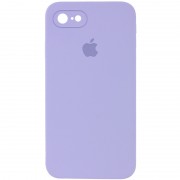 Чохол Silicone Case Square Full Camera Protective (AA) для Apple iPhone 7 / 8 / SE (2020) (4.7") Бузковий / Dasheen