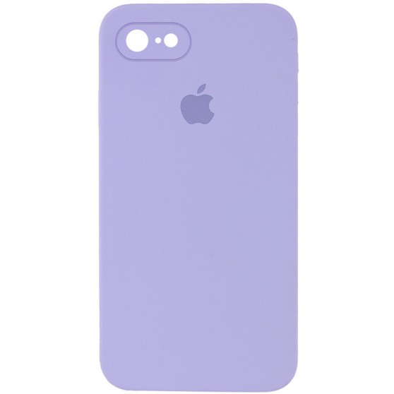 Чехол Silicone Case Square Full Camera Protective (AA) для Apple iPhone 7 / 8 / SE (2020) (4.7") Сиреневый / Dasheen