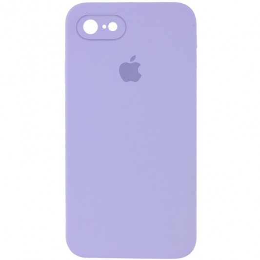 Чехол Silicone Case Square Full Camera Protective (AA) для Apple iPhone 7 / 8 / SE (2020) (4.7") Сиреневый / Dasheen