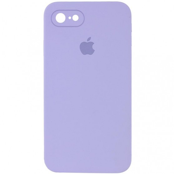 Чехол Silicone Case Square Full Camera Protective (AA) для Apple iPhone 7 / 8 / SE (2020) (4.7") Сиреневый / Dasheen
