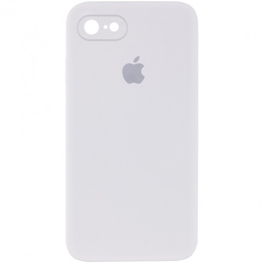 Чохол Silicone Case Square Full Camera Protective (AA) для Apple iPhone 7 / 8 / SE (2020) (4.7") Білий / White
