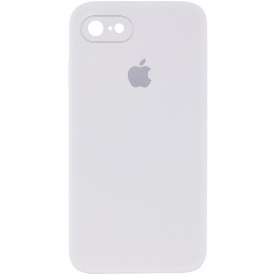 Чехол Silicone Case Square Full Camera Protective (AA) для Apple iPhone 7 / 8 / SE (2020) (4.7") Белый / White