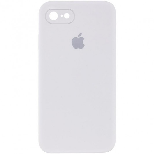 Чехол Silicone Case Square Full Camera Protective (AA) для Apple iPhone 7 / 8 / SE (2020) (4.7") Белый / White