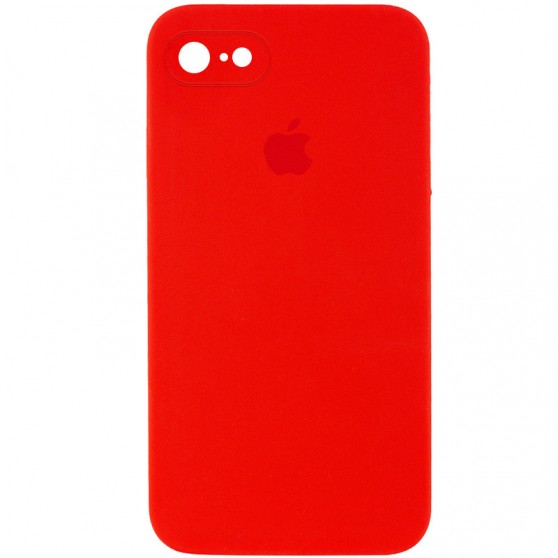 Чохол Silicone Case Square Full Camera Protective (AA) для Apple iPhone 7 / 8 / SE (2020) (4.7") Червоний / Red