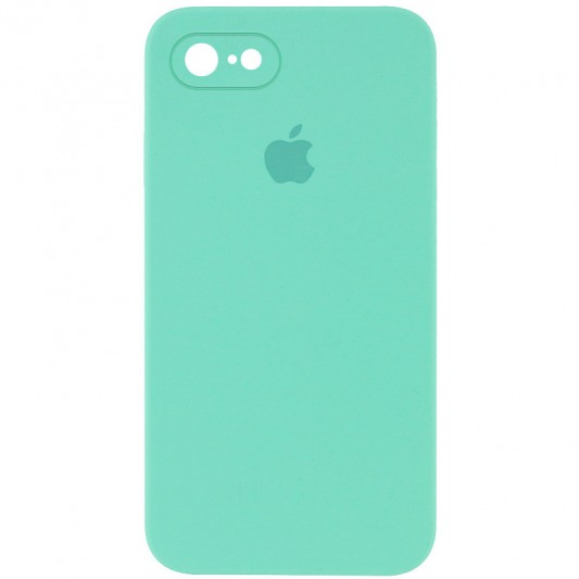 Чохол Silicone Case Square Full Camera Protective (AA) для Apple iPhone 7 / 8 / SE (2020) (4.7") Бірюзовий / Turquoise