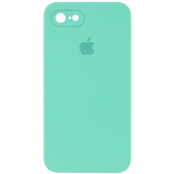 Чохол Silicone Case Square Full Camera Protective (AA) для Apple iPhone 7 / 8 / SE (2020) (4.7") Бірюзовий / Turquoise