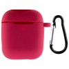 Силиконовый футляр New с карабином для наушников Airpods 1/2, Красный / Rose Red