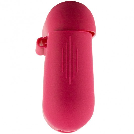 Силиконовый футляр New с карабином для наушников Airpods 1/2 Красный / Rose Red - изображение 3