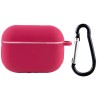Силіконовий футляр New з карабіном для навушників Airpods Pro, Червоний / Rose Red