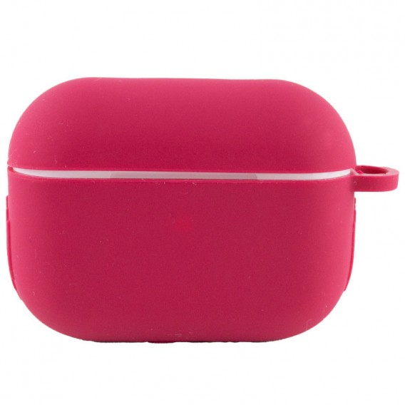 Силіконовий футляр New з карабіном для навушників Airpods Pro, Червоний / Rose Red